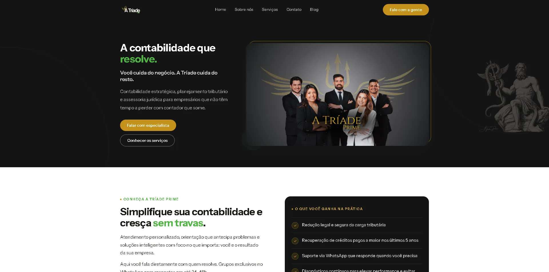 Site A Tríade Prime criado pela byvexo